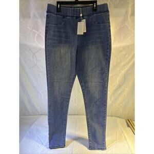 Mud Pie Women's Elyse Denim Leggings Blue Medium Wash L